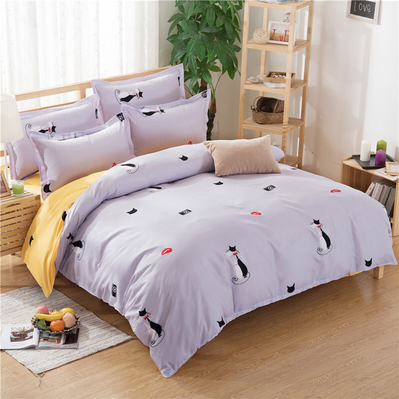 羽曼舒柔棉时尚床上用品套件 体验SRM01相亲相爱四件套的温馨舒适